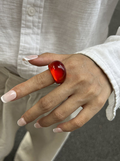 Geometric Transparent Rings Accessories