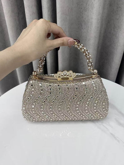 Lock Rhine Stones Shiny Evening Bags & Clutches Mini Bags