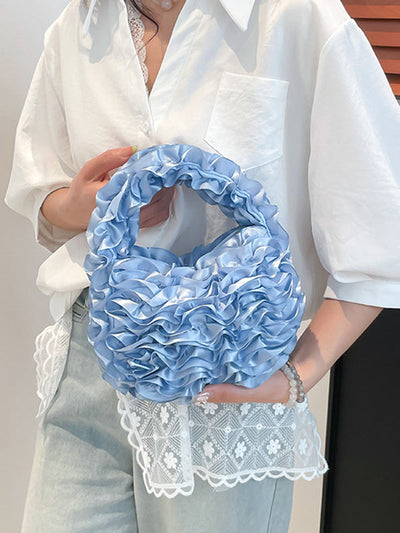 Ruffled Solid Color Mini Bags