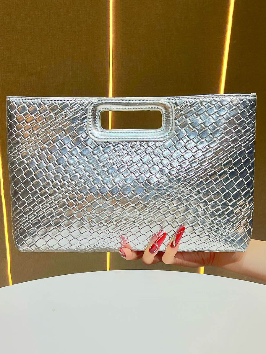 Chains Geometric Shiny Snakeskin Crossbody Bags Evening Bags & Clutches