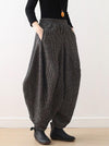 Vintage Knitted Thickening Asymmetric Lantern Wide Leg Pants