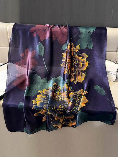 Flower Print See-Through Shawl&Scarf