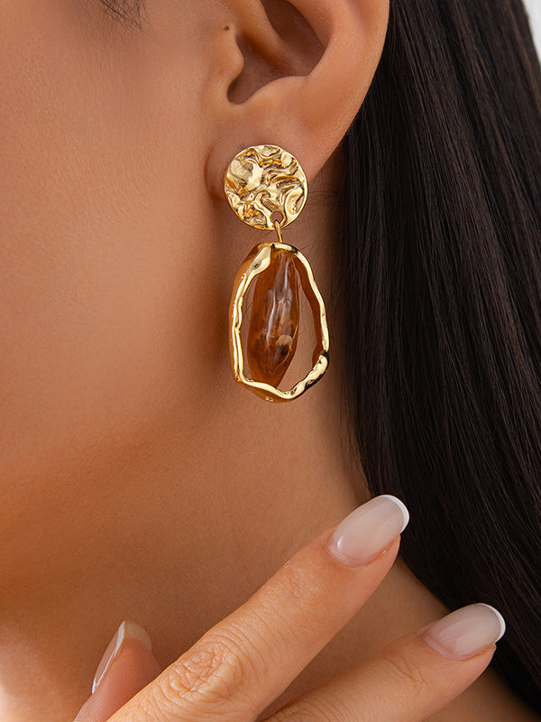 Irregularity Geometric Shiny Earrings Accessories