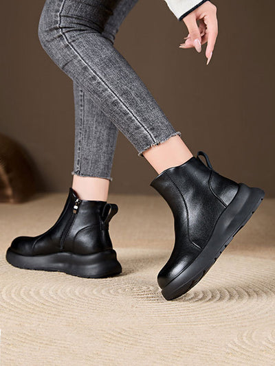 Women Winter Casual Pure Color Ankle Boots