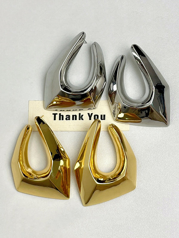 Normcore Geometric Hollow Drop Earrings