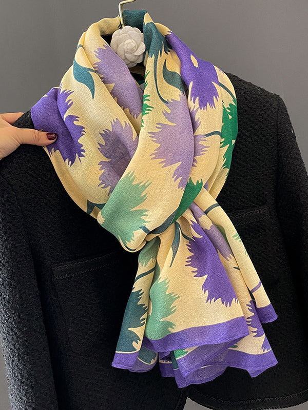 Vintage Floral Printed Shawl&Scarf