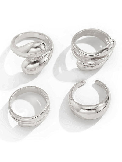 Geometric Solid Color Rings Accessories