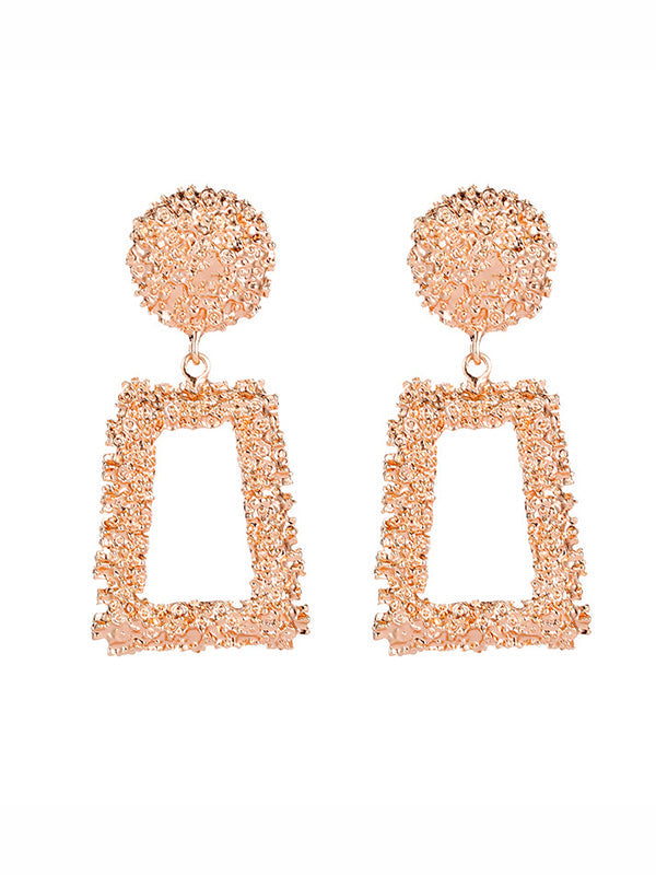 Geometric Hollow Solid Color Drop Earrings