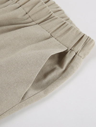 Loose Hollow Split-Joint Halter-Neck Vest + Elasticity High Waisted Pants Trousers Two Pieces Set