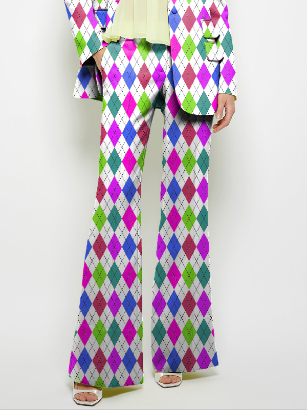 Loose Wide Leg Pockets Printed Pants Suit Pants Trousers