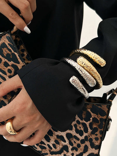 Irregularity Geometric Pleated Shiny Bracelet Accessories