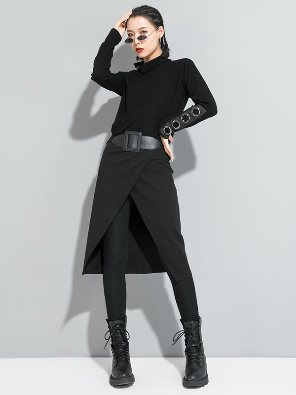 False Two Solid Split-Joint Culotte