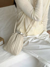 Drawstring Pleated Split-Joint Crossbody Bags