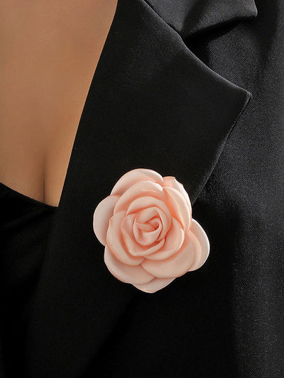 Solid Color Three-Dimensional Flower Brooch Accessories