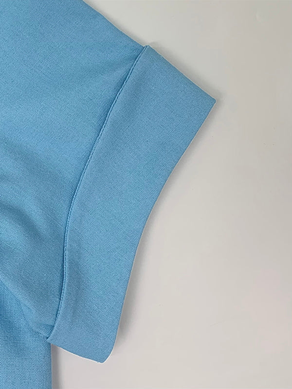 Loose Short Sleeves Solid Color Mock Neck Blouses&Shirts Tops