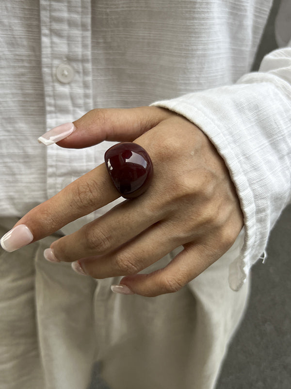 Geometric Solid Color Rings Accessories