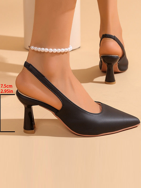 Belt Buckle Pointed-Toe Pumps Sandals Sling Shoes