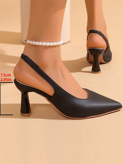 Belt Buckle Pointed-Toe Pumps Sandals Sling Shoes
