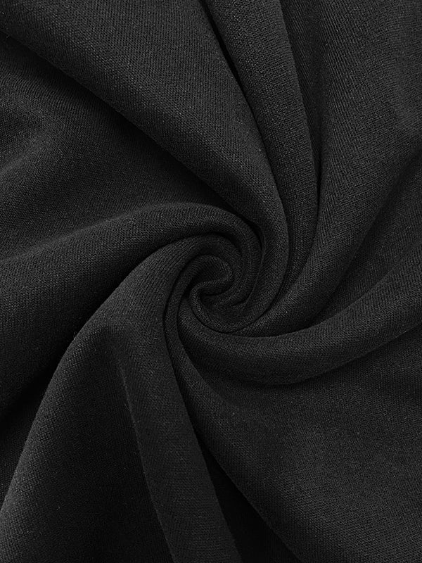 Long Sleeves Solid Color Split-Joint Round-Neck Sweatershirt