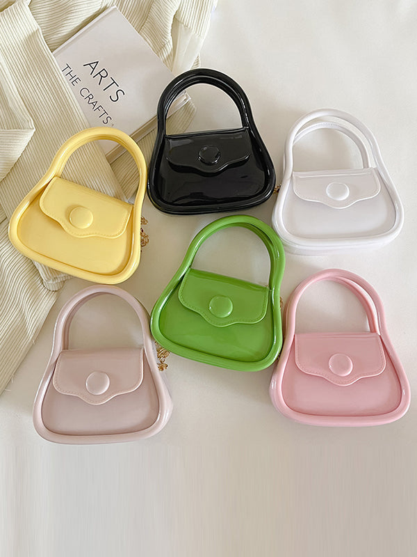 Chains Solid Color Crossbody Bags Satchels