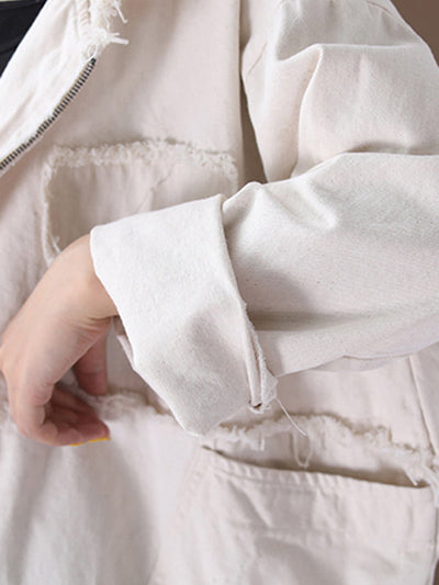 Original Solid Hooded Denim Outwear