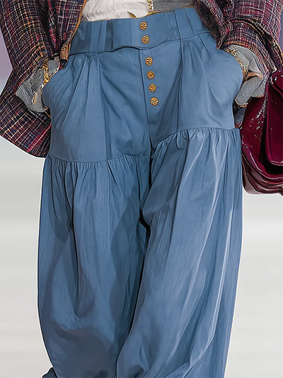 Loose Solid Color Casual Pants Bottoms Jean Pants Bottoms Trousers