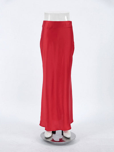 Mermaid Solid Color Zipper Skirts Bottoms