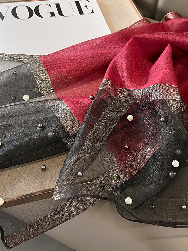 Sun-Protection Beaded See-Through Shawl&Scarf