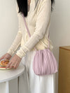 Drawstring Pleated Split-Joint Crossbody Bags