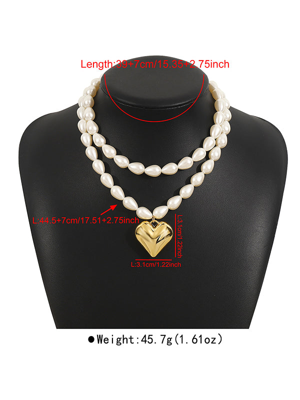 Double Layered Heart Shape Necklaces Accessories