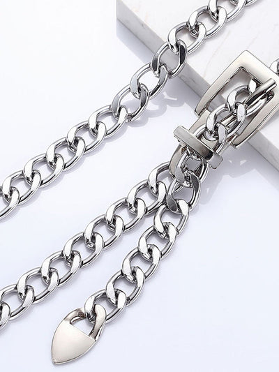 Buckle Chains Solid Color Belts