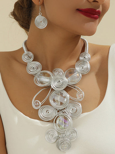 Artisan Gemstone Wirework Necklace & Earring Set