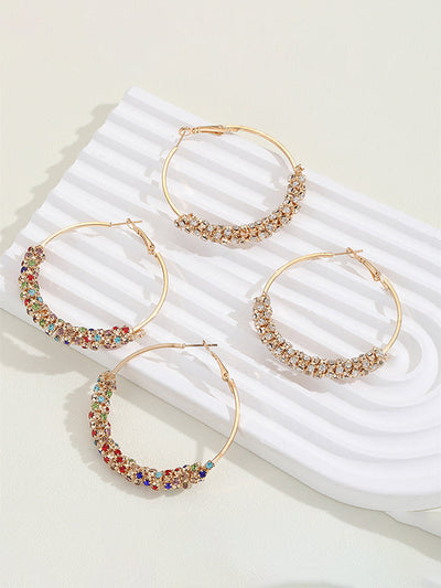 Geometric Rhine Stones Drop Earrings