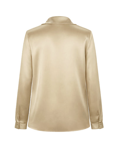 Long Sleeves Loose Solid Color Heaps Collar Blouses&Shirts Tops
