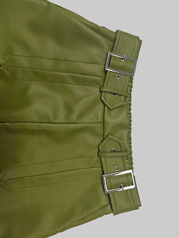 A-Line Loose Belted Solid Color Skirts Bottoms