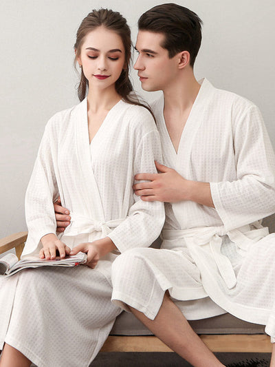 Comfortable Solid Bandage Thin Pajama Robe