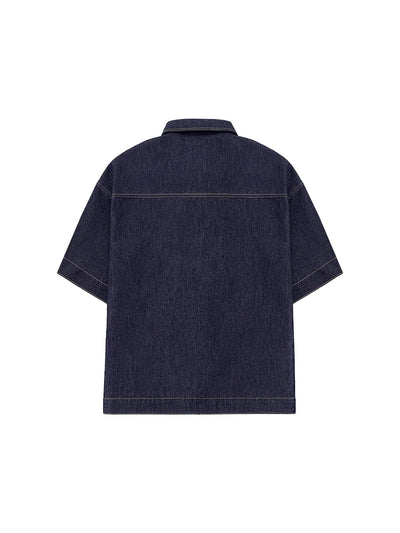 Half Sleeves Loose Buttoned Lapel Blouses&Shirts Tops