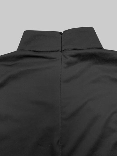 Long Sleeves Loose Striped High Neck T-Shirts Tops