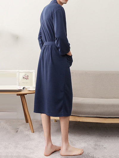 Comfortable Solid Bandage Thin Pajama Robe