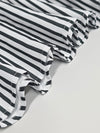 A-Line Loose Asymmetric Split-Joint Striped V-Neck Maxi Dresses Shirt Dress