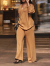 Wide Leg Solid Color Casual Pants Bottoms Trousers
