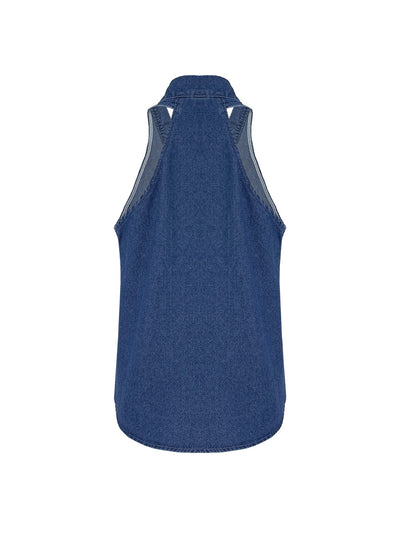 Loose Sleeveless Solid Color V-Neck Vest Top