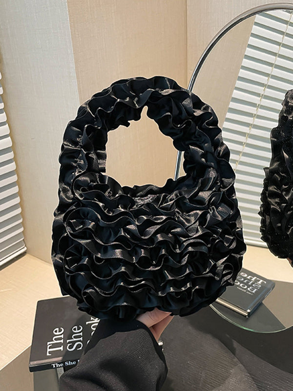 Ruffled Solid Color Mini Bags