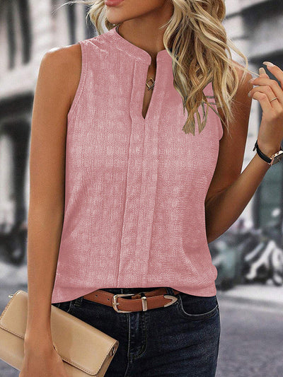 Loose Sleeveless Solid Color V-Neck Vest Top