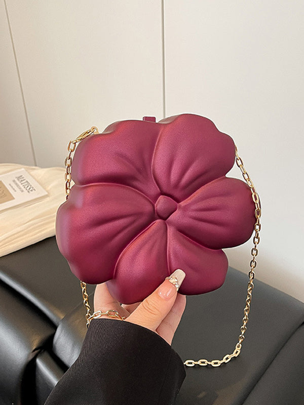 Chains Flower Shape Shiny Crossbody Bags