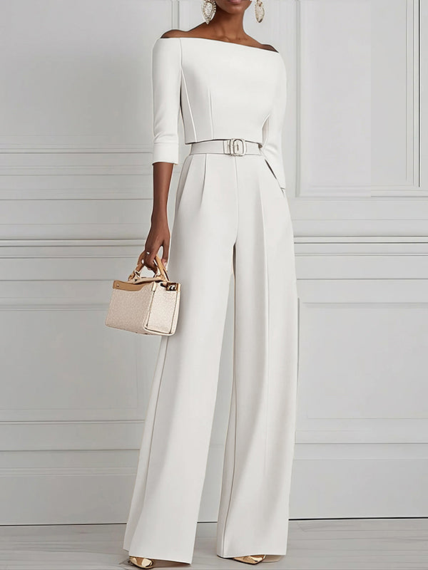 High Waisted Straight Leg Pleated Solid Color Split-Joint Pants Trousers