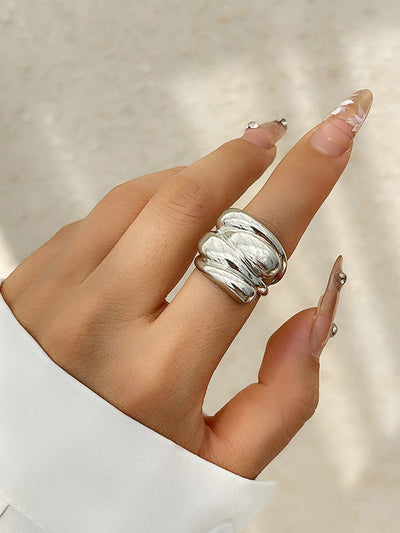 Geometric Shiny Solid Color Rings Accessories