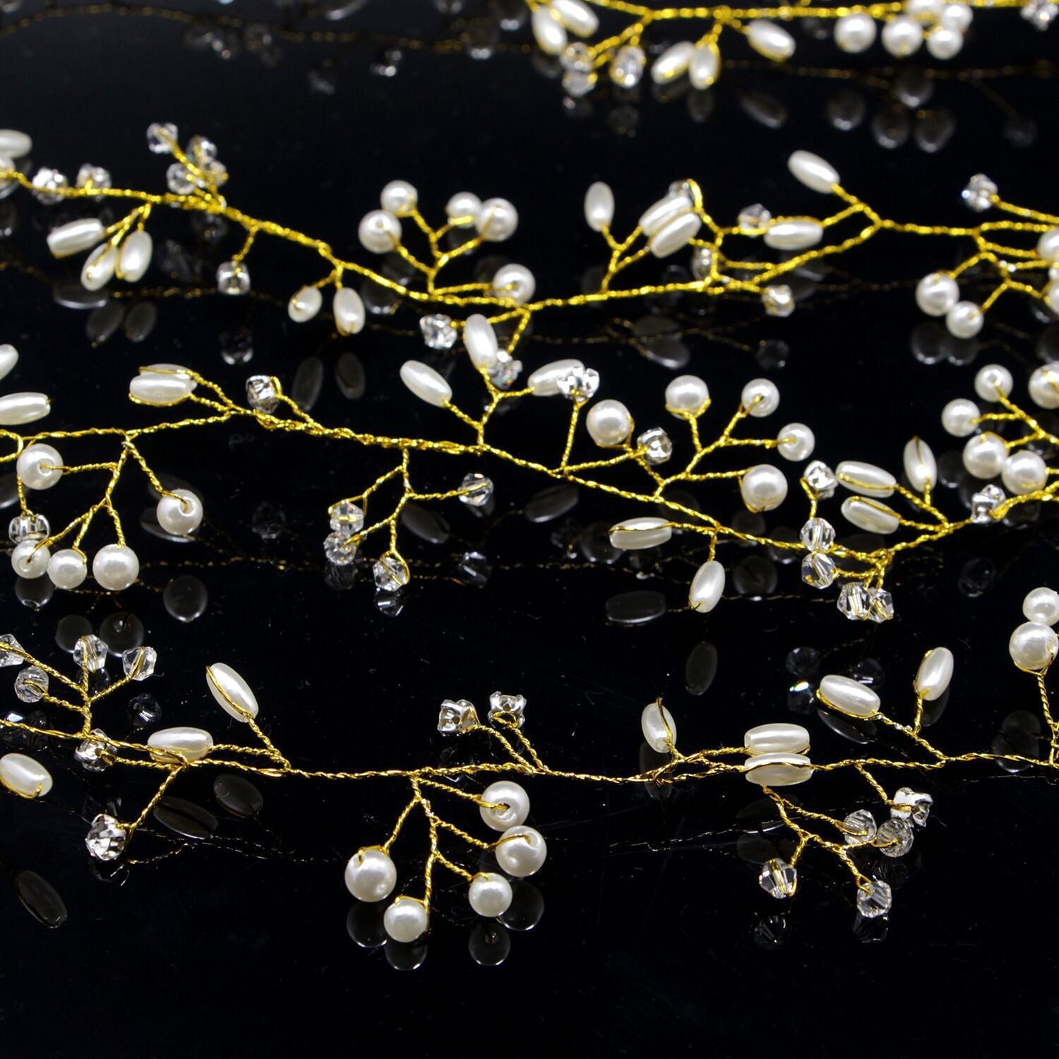 brides lengthened bridal handmade pearl hairband wedding accessories