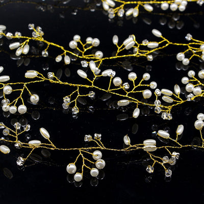 brides lengthened bridal handmade pearl hairband wedding accessories