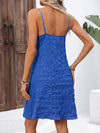 A-Line Loose Buttoned Pleated Solid Color Spaghetti-Neck Mini Dresses